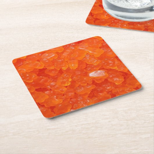 Oranje Snoepjes buffet Kartonnen Onderzetters (Schuin)