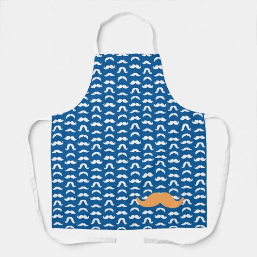 Oranje snor hem vader kleurrijke kok plezier schort (Voorkant)