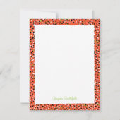 Oranje Snow Leopard Print Persoonlijk briefpapier  Kaart (Voorkant)