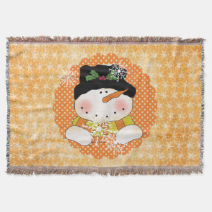 Oranje Snowflake Snowman Holiday Throw Deken