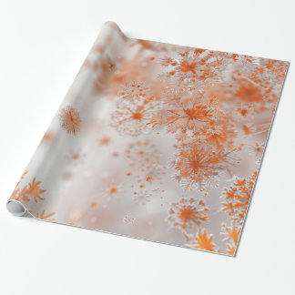 Oranje Snowflakes kerst Cadeaupapier