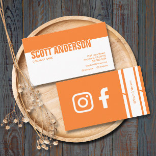 Oranje sociale media visitekaartje