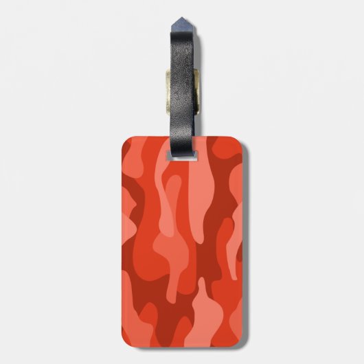 Oranje Soda Monocolor Camo Bagagelabel (Achterkant verticaal)
