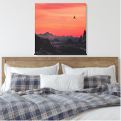 Oranje soennitische zeevogel in Sky Canvas Afdruk (Insitu (Slaapkamer))