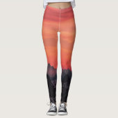 Oranje soennitische zeevogel in Sky Leggings (Voorkant)