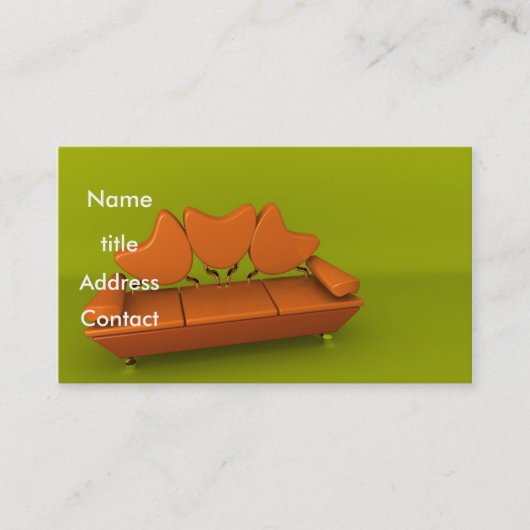 Oranje Sofa Visitekaartje (Voorkant)