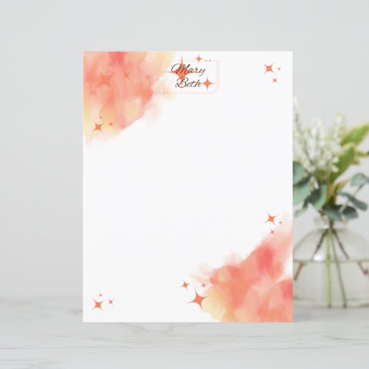 Oranje Sonic-Briefpapier (Staand voorkant)