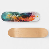 Oranje Spaceman thema Persoonlijk Skateboard (Horizontaal)