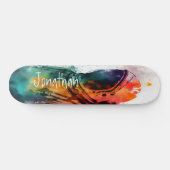 Oranje Spaceman thema Persoonlijk Skateboard (Horizontaal)