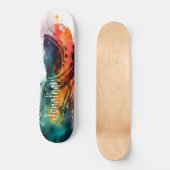 Oranje Spaceman thema Persoonlijk Skateboard (Voorkant)