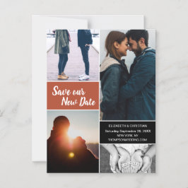 Oranje sparen onze Nieuwe Foto van de Datum Verand Magnetische Uitnodiging