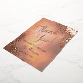 Oranje Sparkle Foto Overlay Bruiloft Dank u Folie Uitnodiging (Gedraaid)