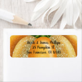 Oranje Sparkle Pumpkin Halloween Birthday Party Etiket (Insitu)