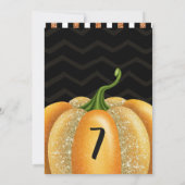 Oranje Sparkle Pumpkin Halloween Birthday Party Kaart (Achterkant)