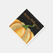 Oranje Sparkle Pumpkin Halloween Birthday Party Servet (Hoek)