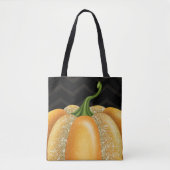 Oranje Sparkle Pumpkin Halloween Birthday Party Tote Bag (Voorkant)