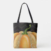 Oranje Sparkle Pumpkin Halloween Birthday Party Tote Bag (Achterkant)