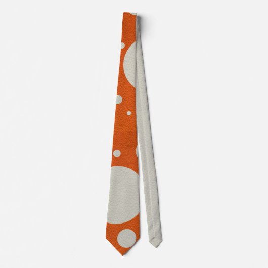 Oranje spatten op gesteente lederen afdruk stropdas (Voorkant)