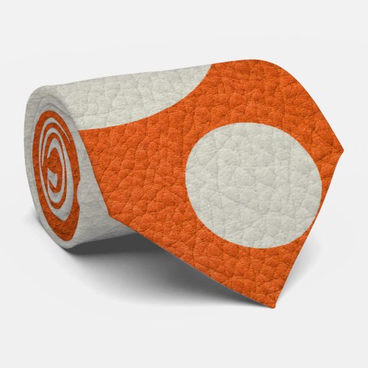 Oranje spatten op gesteente lederen afdruk stropdas (Opgerold)