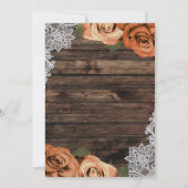 Oranje specerijplanten Rozen Rustic Wood Weddensch Kaart (Achterkant)