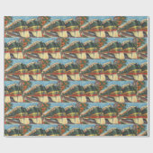 Oranje speciale bloesem cadeaupapier (Vlak)