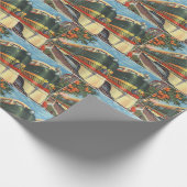 Oranje speciale bloesem cadeaupapier (Hoek)