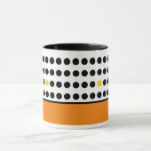 Oranje speelse polka dots kleurblokken mok (Midden)