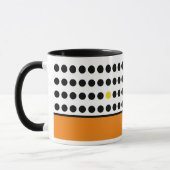 Oranje speelse polka dots kleurenblok mok (Links)