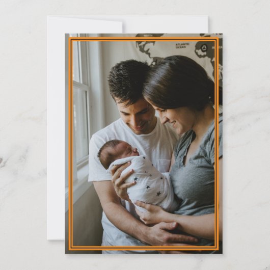 Oranje speldenbank gemaakt in Texas - verticale fo Aankondiging (Achterkant)