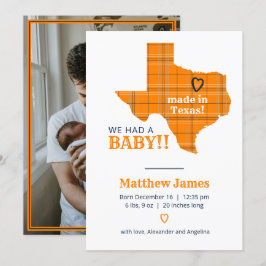 Oranje speldenbank gemaakt in Texas - verticale fo Aankondiging