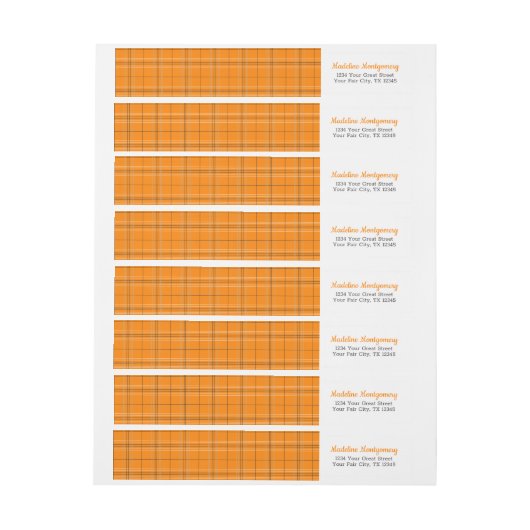Oranje speldenminers omwikkelen rond etiket (Vel)