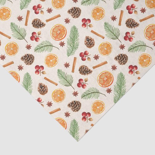 Oranje Spice Botanische Kerst Tissuepapier (Detail)