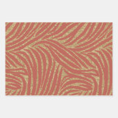 Oranje Spice Gold Glitter Zebra Verjaardag Inpakpapier Vel (Voorkant)