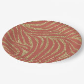 Oranje Spice Gold Glitter Zebra Verjaardag Papieren Bordje (Gekanteld)