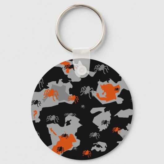 Oranje Spider Camo Sleutelhanger (Voorkant)