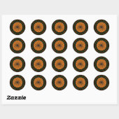 Oranje Spider Web en Black Spider Halloween Ronde Sticker (Vel)