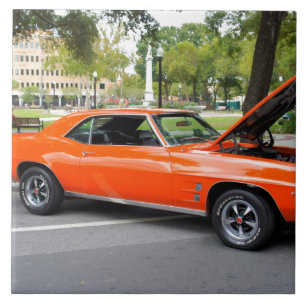 Oranje spieren tegeltje