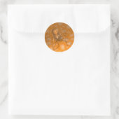 Oranje spin ronde sticker (Tas)