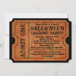  Oranje spin Web Halloween Party Ticket Kaart