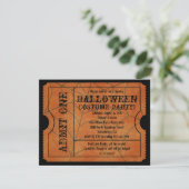 Oranje spinnenweb  Halloween Ticket Kaart (Staand voorkant)