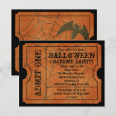 Oranje spinnenweb  Halloween Ticket Kaart (Voorkant / Achterkant)