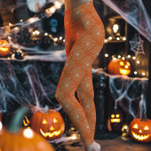 Oranje Spinnenweb Patroon Halloween Leggings