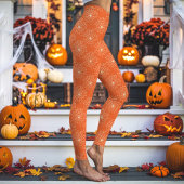 Oranje Spinnenweb Patroon Halloween Leggings