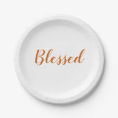 Oranje spionagescript, schattig Thanksgiving Papieren Bordje (Voorkant)