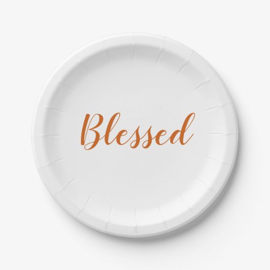 Oranje spionagescript, schattig Thanksgiving Papieren Bordje (Voorkant)