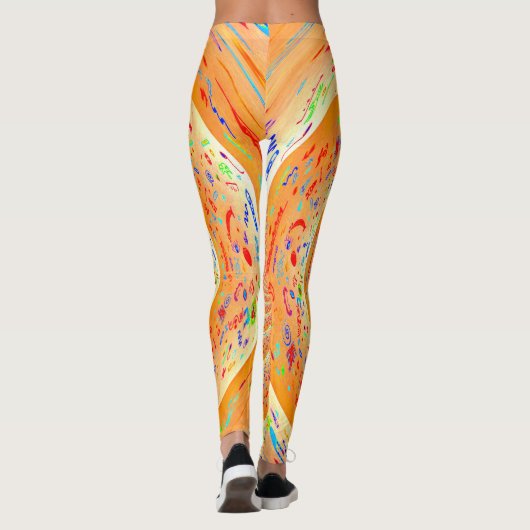 Oranje spiraal leggings (Achterkant)