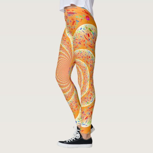 Oranje spiraal leggings (Links)