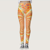Oranje spiraal leggings (Voorkant)