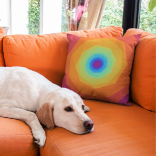 Oranje spiraal met blauw centrum kussen