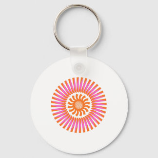 Oranje spiraal zonabstract geometrisch ontwerp sleutelhanger